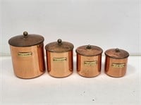 4 Piece Copper Nesting Canister Set