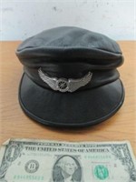 Vtg Harley-Davidson Leather Hat Cap Sz Medium