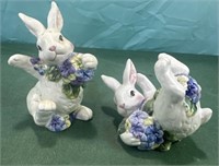 Playful Rabbits Salt&Pepper Shakers Ceramic