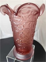 Dusty Rose Flared Peacock Vase