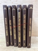 6- Leather bound Louis L' Amour books