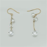 14k Gold Crystal Drop Earrings