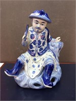 Large Handpainted Porcelain Asian Man Figurine "15