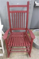 Red Wooden Rocking Chair