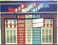 Red White Blue Slot Machine Glass