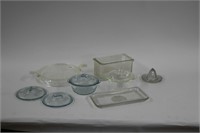 LOT OF PRESSED GLASS ITEMS