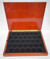 Cherrywood Silver Dollar Safe/ Display Box; New