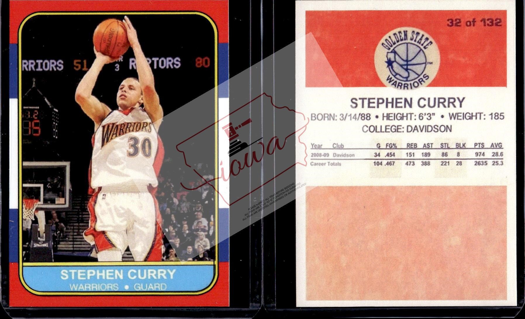 Stephen Curry 1986 Fleer style rookie card