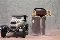 Jim Beam Model T Decanter & Vintage Travel Flasks