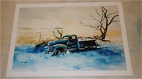 R. DUBOIS PRINT OF OLD PICKUP & PRINT OF