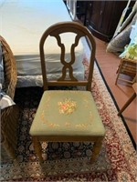Single Vintage Needlepoint side chair