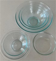 J - 6 PIECES PYREX BOWLS (K14 1)