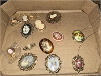 Assortment of antique pins