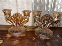Assortment of glass candle holders