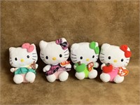 Four Tnew y Beanie Babies Hello Kitty 5" tall