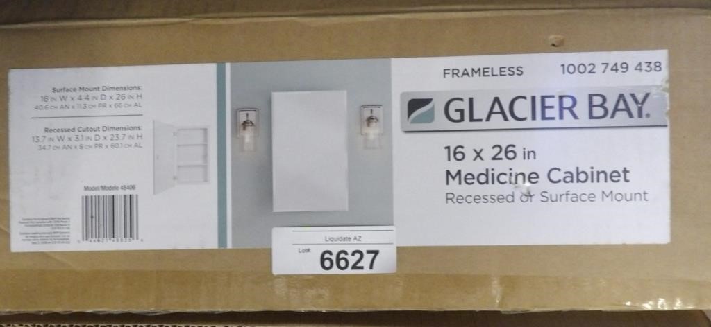 Glacier Bay 16x26 Medicine Cabinet As-is