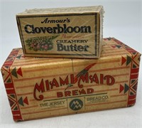 Antique Cloverbloom Butter, Miami Maid Bread Packa