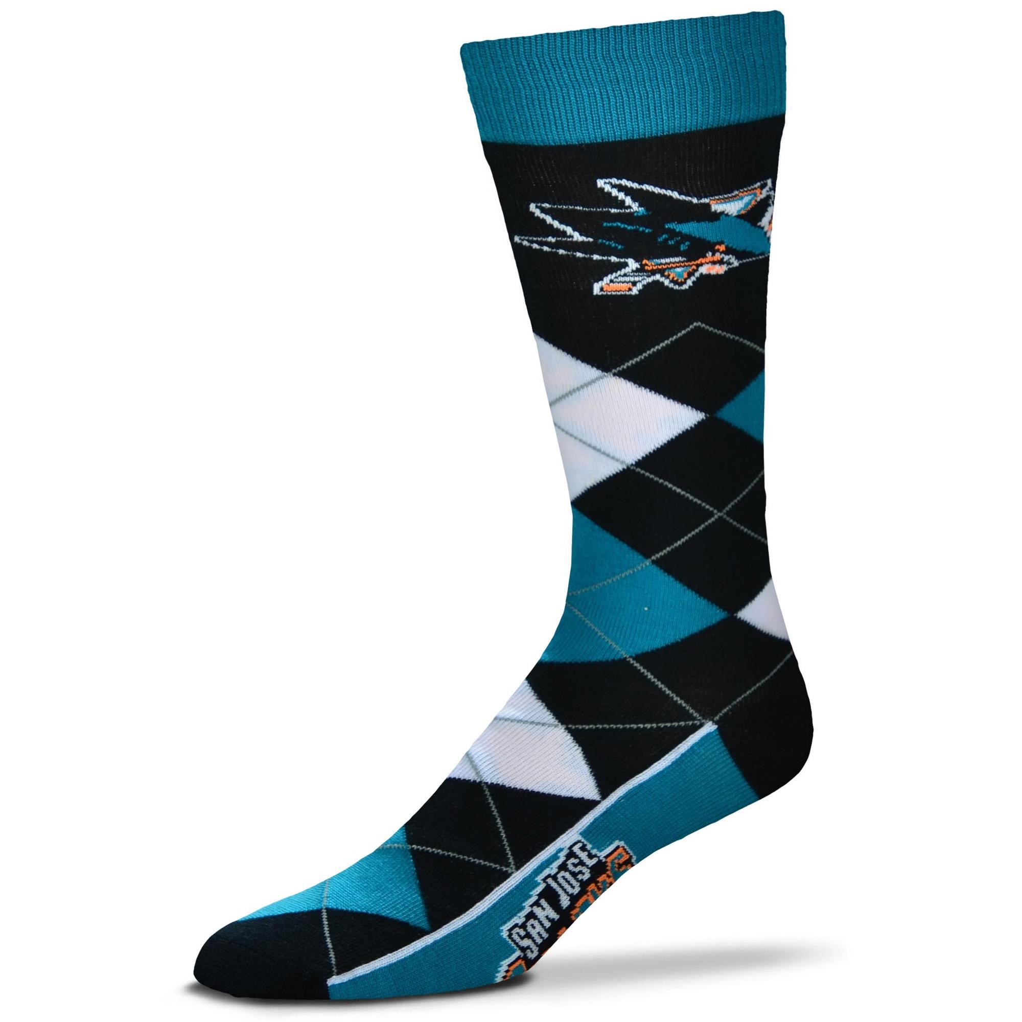 For Bare Feet Sharks Argyle Crew Socks  Men's