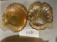Vintage peach glass seashell dish & more