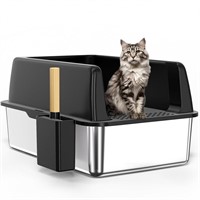 Stainless Steel Litter Box with Lid  Extra Large