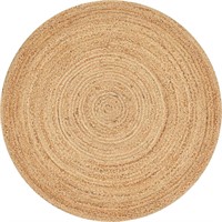 Hand Woven Jute Braided Rug  6' Round