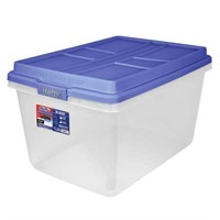 Hefty 72 Qt. Storage Bin with Blue Lid 5 PACK