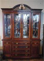 Banded & Inlaid Chippendale Style Breakfront