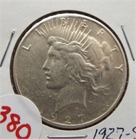 1927-S Peace Silver dollar.