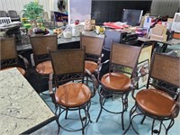 Set of 6 Bar Height Swivel Chairs