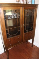 Vintage Wooden Display Cabinet, excl Contents
