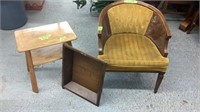 Arm Chair, Table, Victrola Lid