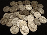 (50) 90% Silver Washington Quarters - Coins