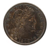 1900-S US BARBER 10C SILVER COIN AU RETONED