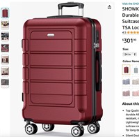 SHOWKOO Luggage PC+ABS Durable ExpandABLE