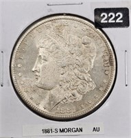 1881 S U.S. Morgan Silver Dollar AU