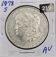 1878 S U.S. Morgan Silver Dollar AU