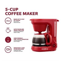 Everyday 5-Cup Red Coffee Maker