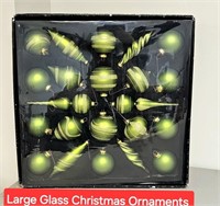 Large Green Ornaments Glass