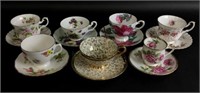 (7) China Teacups & Saucers