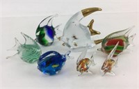 (7) Venetian Art Glass Fish Figurines