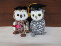 2 Graduation Owls from Ty - Smart & Smartie