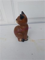 10.5" Wood Carved Cat Figure