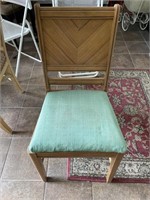 MCM Wood Chair & Green Cushion