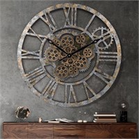 Lafocuse 23 Inch Wooden Real Moving Gears Wall Clo