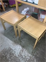 2 No Back Low Wood Seats/Chairs