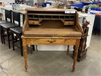 VINTAGE ROLL TOP SECRETARY DESK