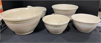 McCoy Yellowware Mixing Bowls, Pie Plate.