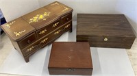 3 Jewelry boxes with a bunch of miscellaneous