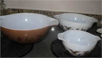 lot 3 Pyrex early american bowls