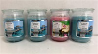4 New Jar Candles Turquoise Waters / Pink Coconut